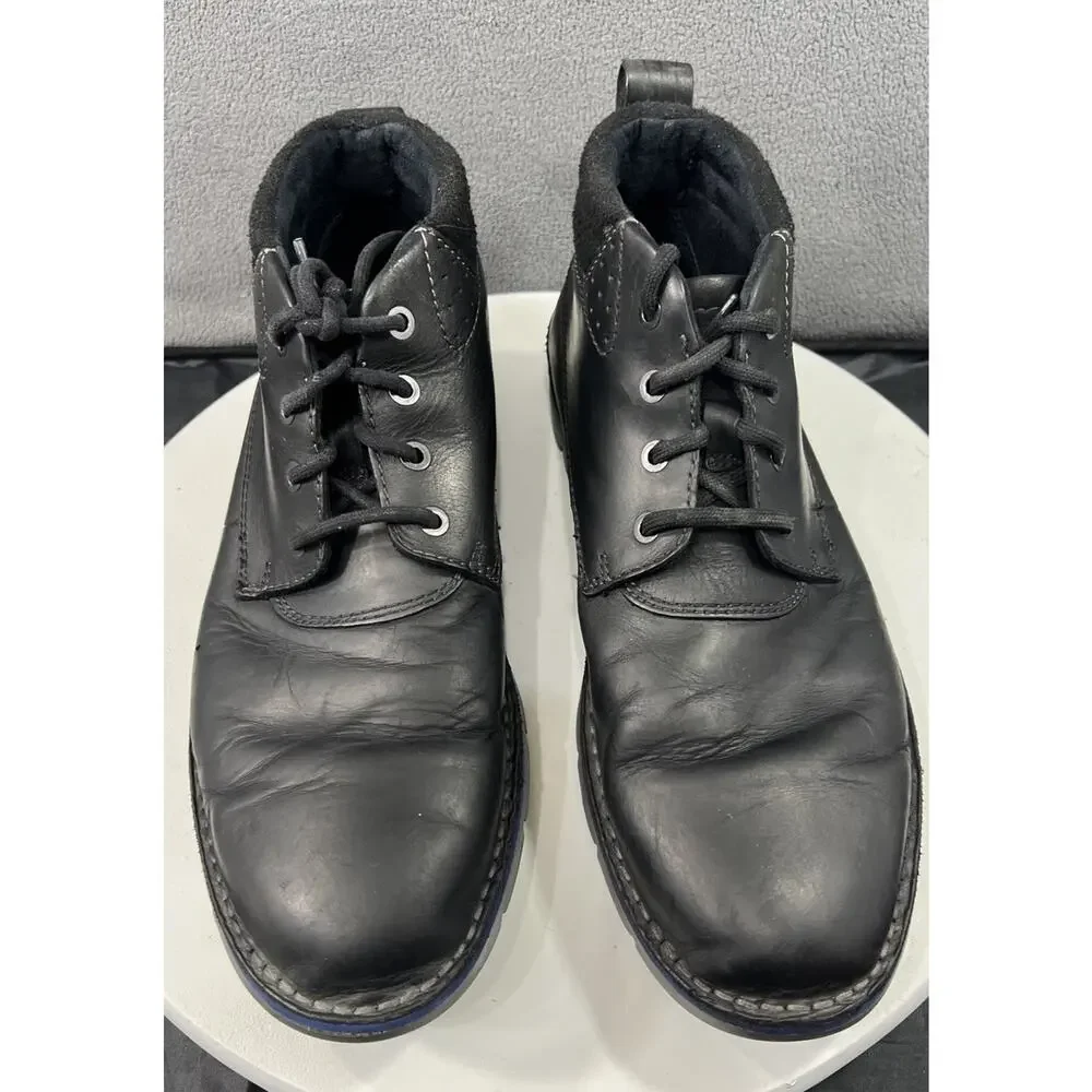 Clarks Varick Hill Chukka Ankle Boots Lace Up Black Blue Leather Men Size 11